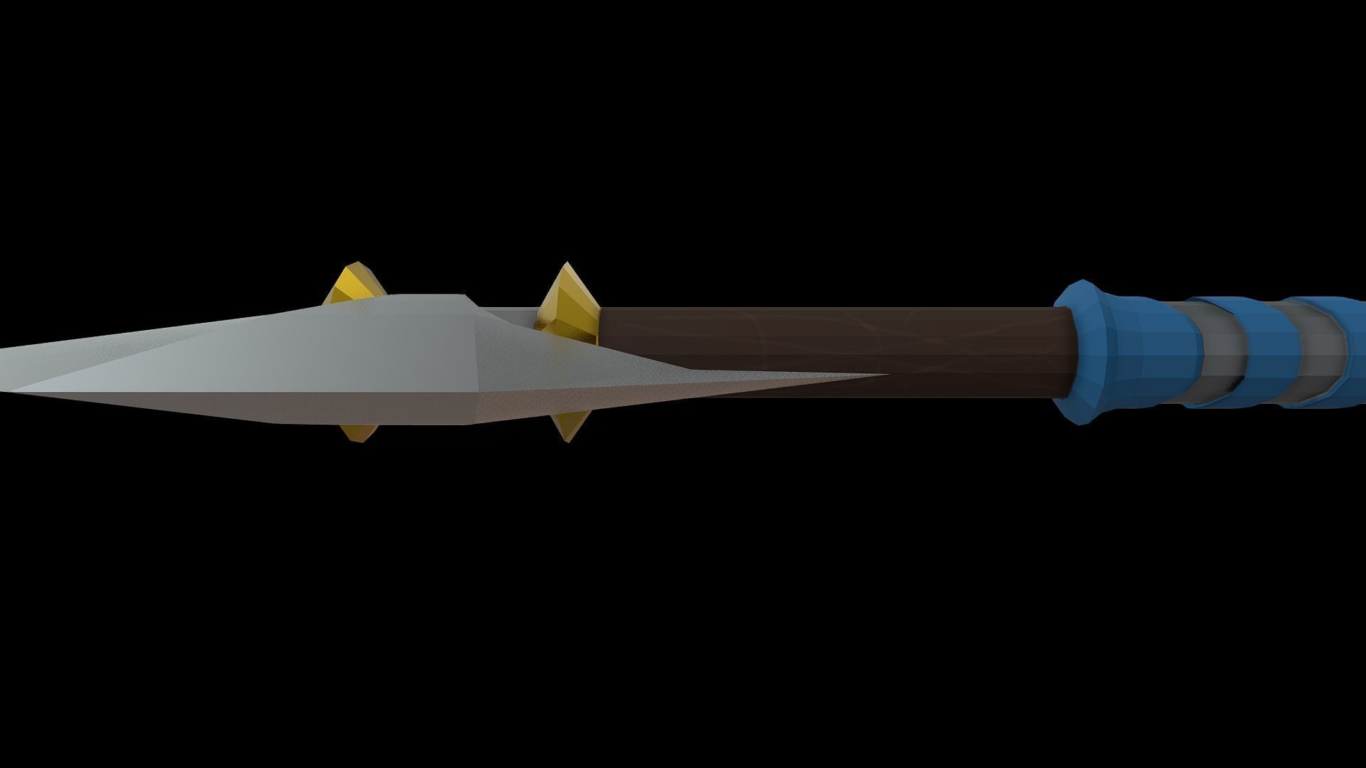 Low Poly Axe Spear Sword Low-poly 3D model_13