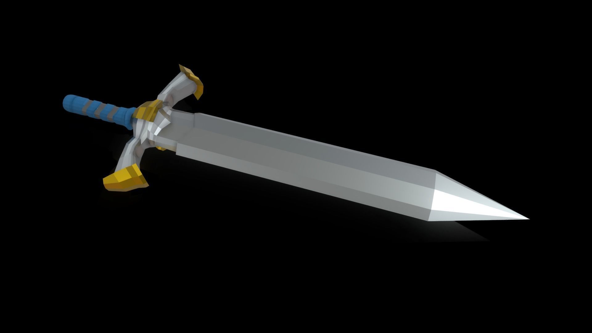 Low Poly Axe Spear Sword Low-poly 3D model_15