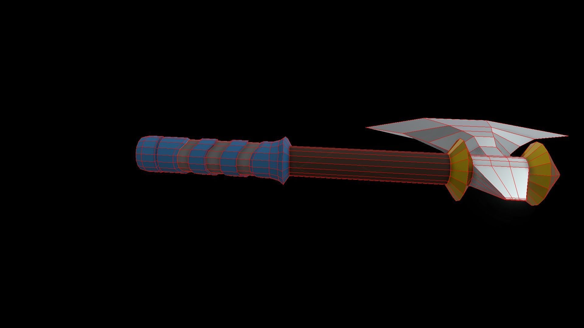 Low Poly Axe Spear Sword Low-poly 3D model_12