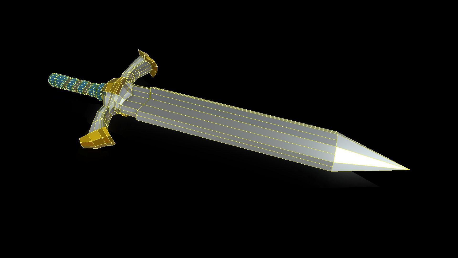 Low Poly Axe Spear Sword Low-poly 3D model_16