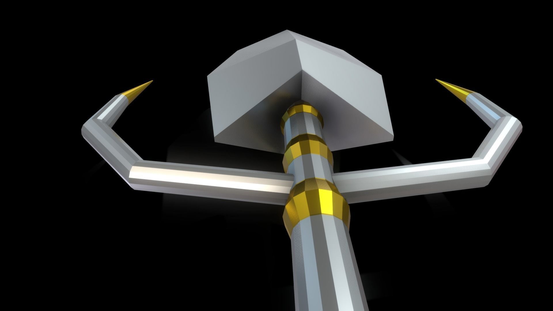 Low Poly Axe Spear Sword Low-poly 3D model_9