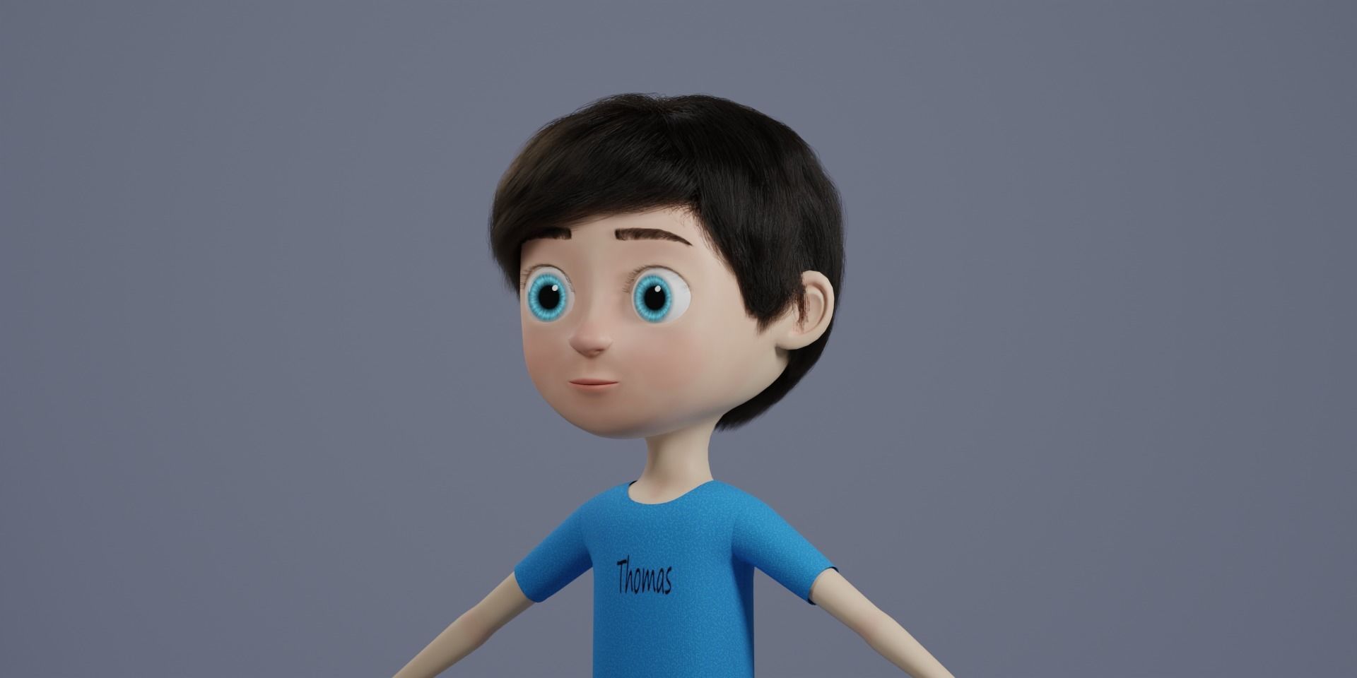 cartoon boy 3D model_2