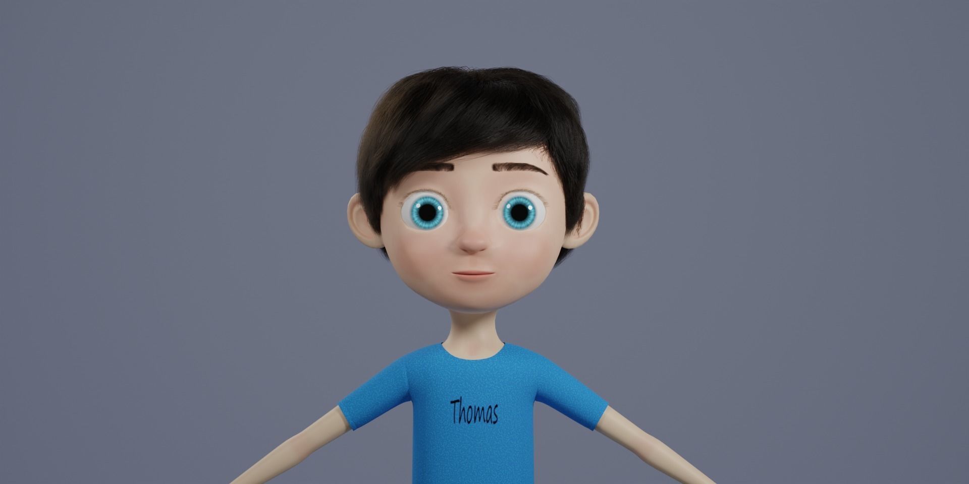 cartoon boy 3D model_1