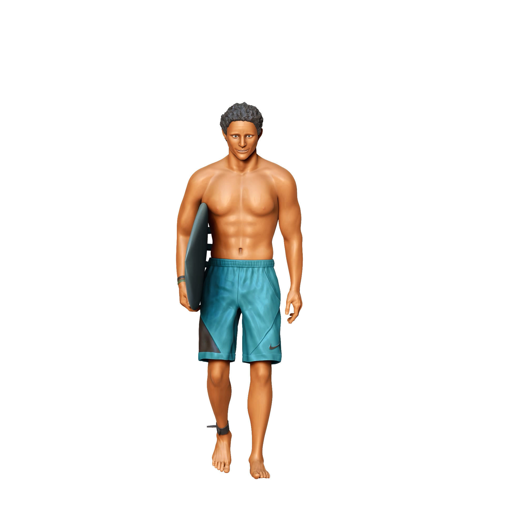 N3 SURFER WITH SURFBOARD IS SURFING 3D print model_23