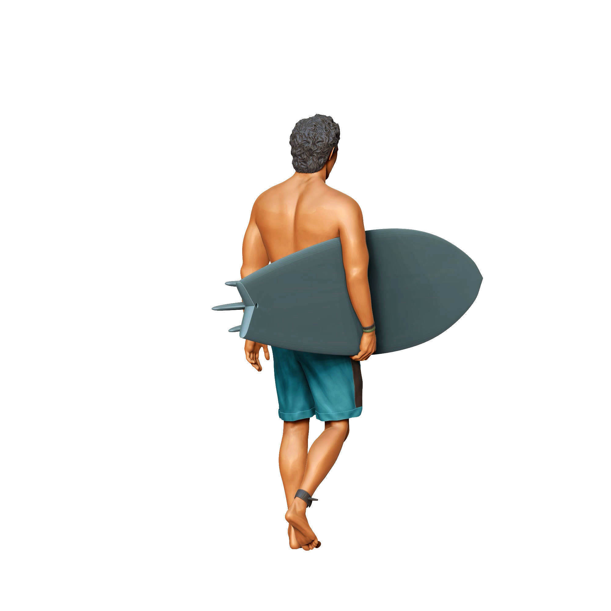 N3 SURFER WITH SURFBOARD IS SURFING 3D print model_2