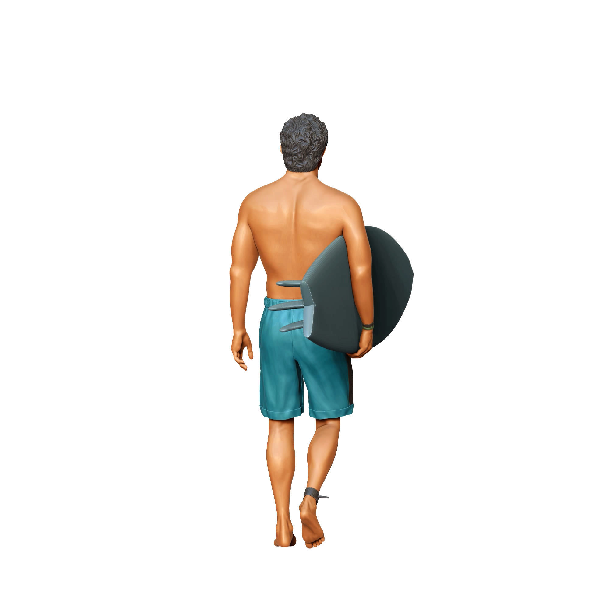 N3 SURFER WITH SURFBOARD IS SURFING 3D print model_4