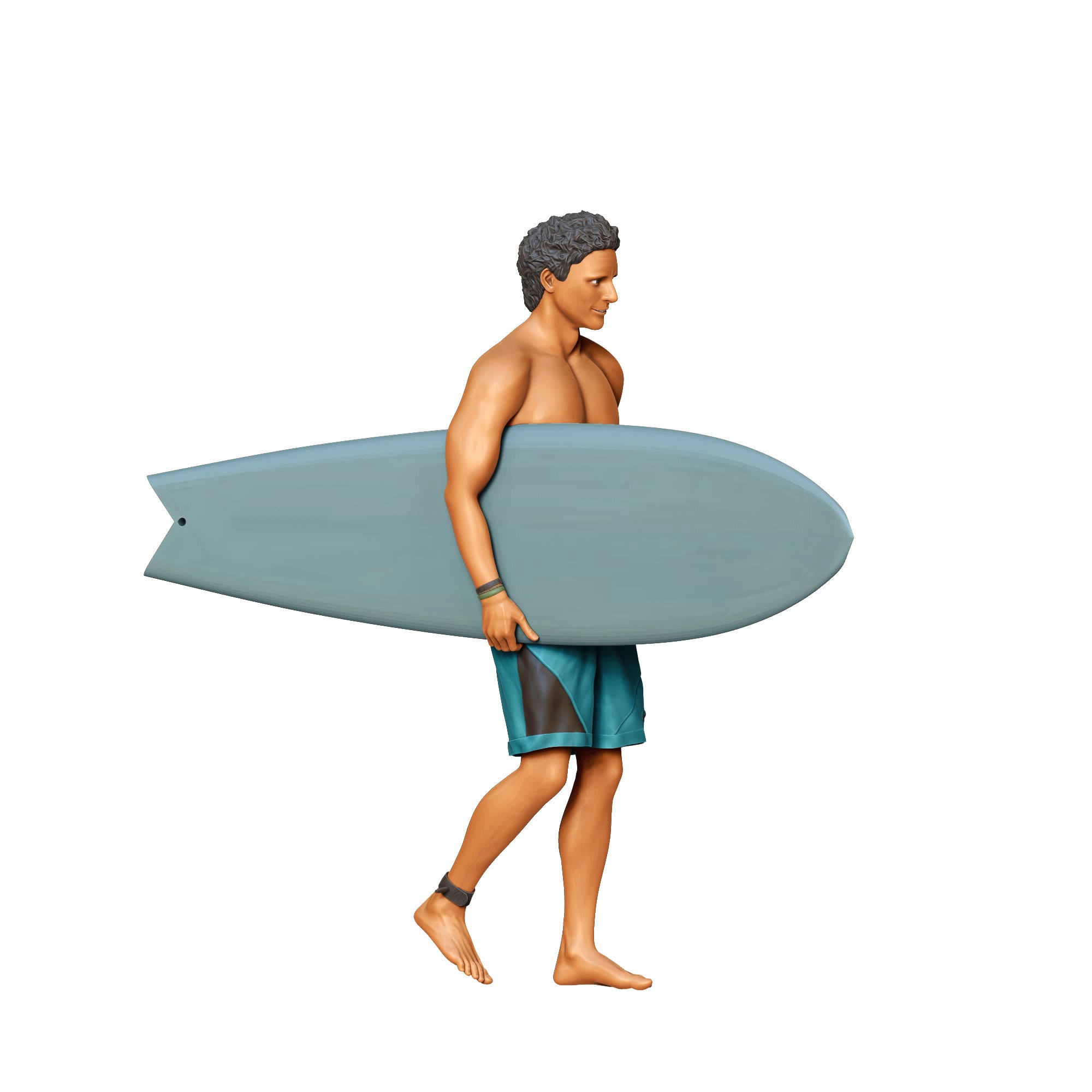 N3 SURFER WITH SURFBOARD IS SURFING 3D print model_29
