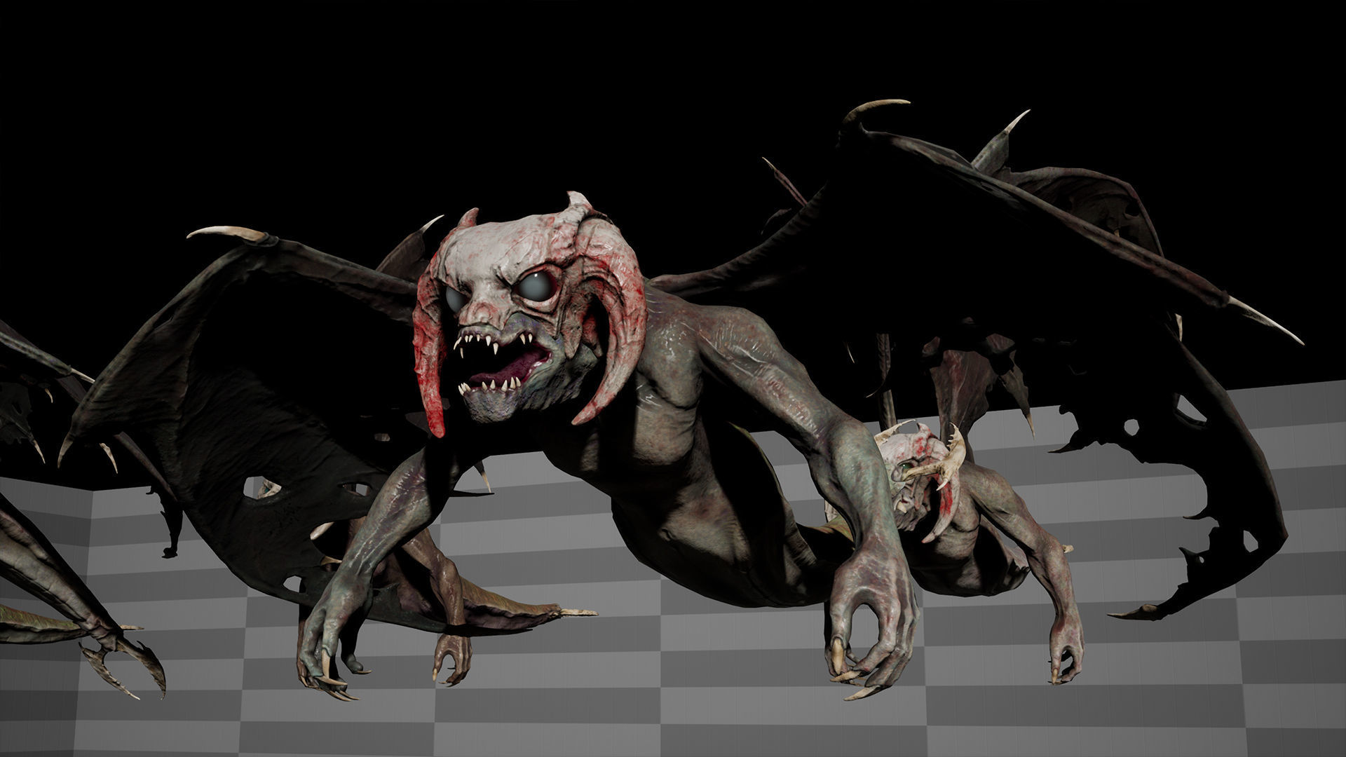 Flying Monster Low-poly 3D model_13