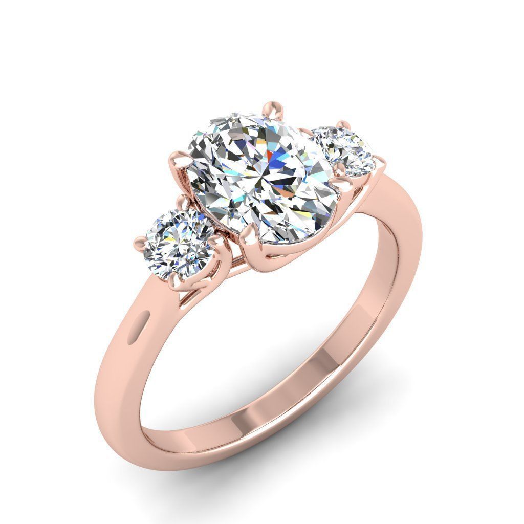 Engagement ring Kelly oval 3D print model_24