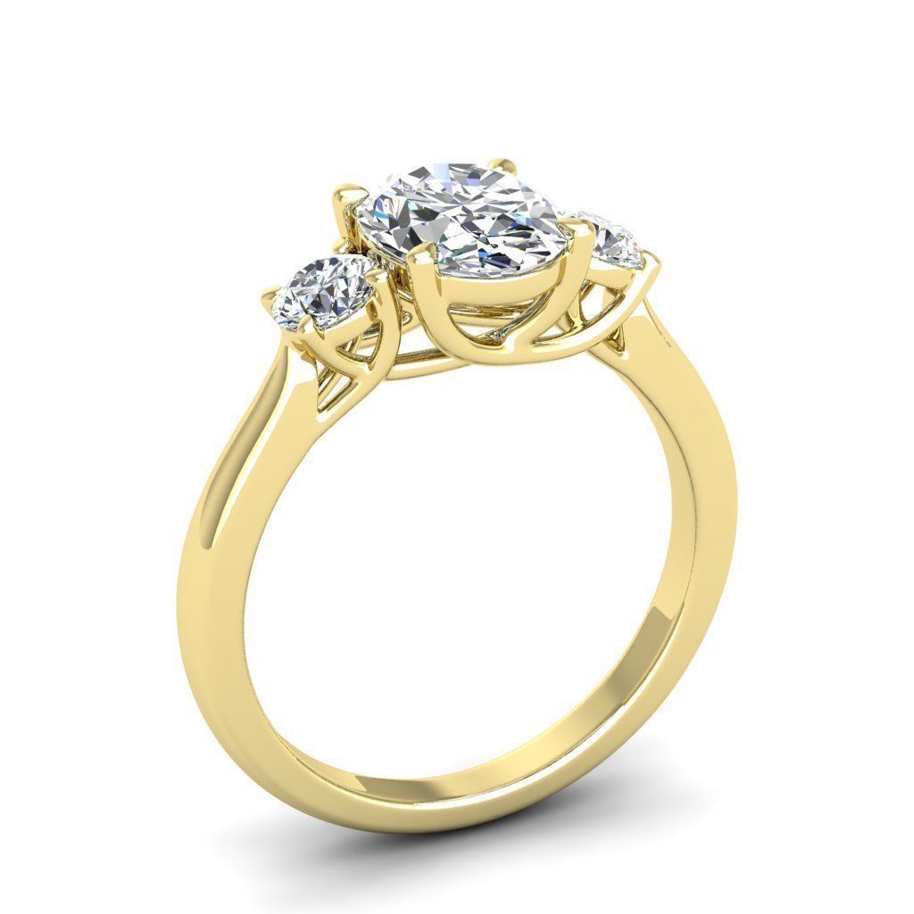Engagement ring Kelly oval 3D print model_21