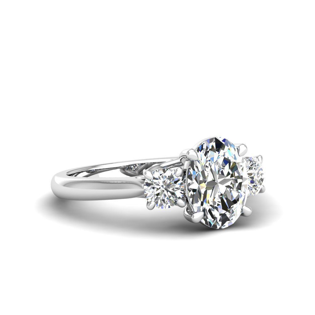Engagement ring Kelly oval 3D print model_23