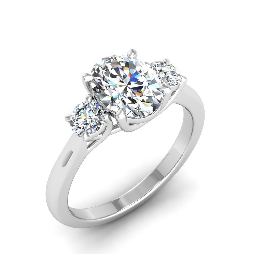 Engagement ring Kelly oval 3D print model_25