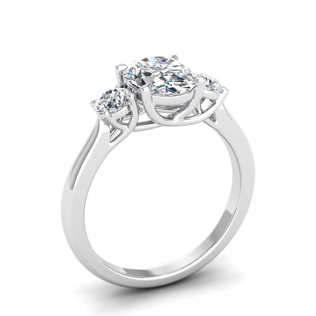 Engagement ring Kelly oval 3D print model_5