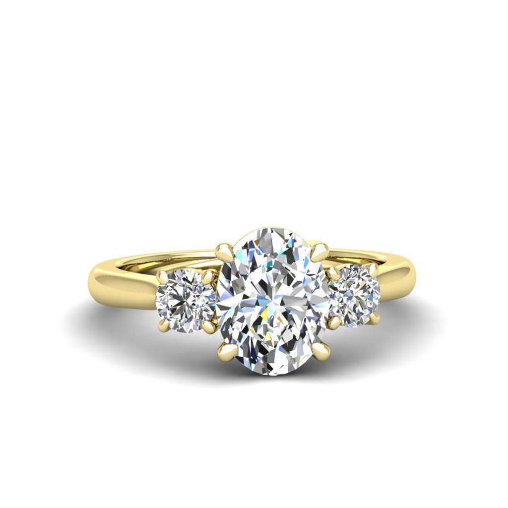 Engagement ring Kelly oval 3D print model_13