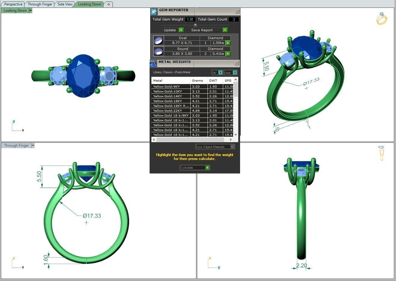 Engagement ring Kelly oval 3D print model_3