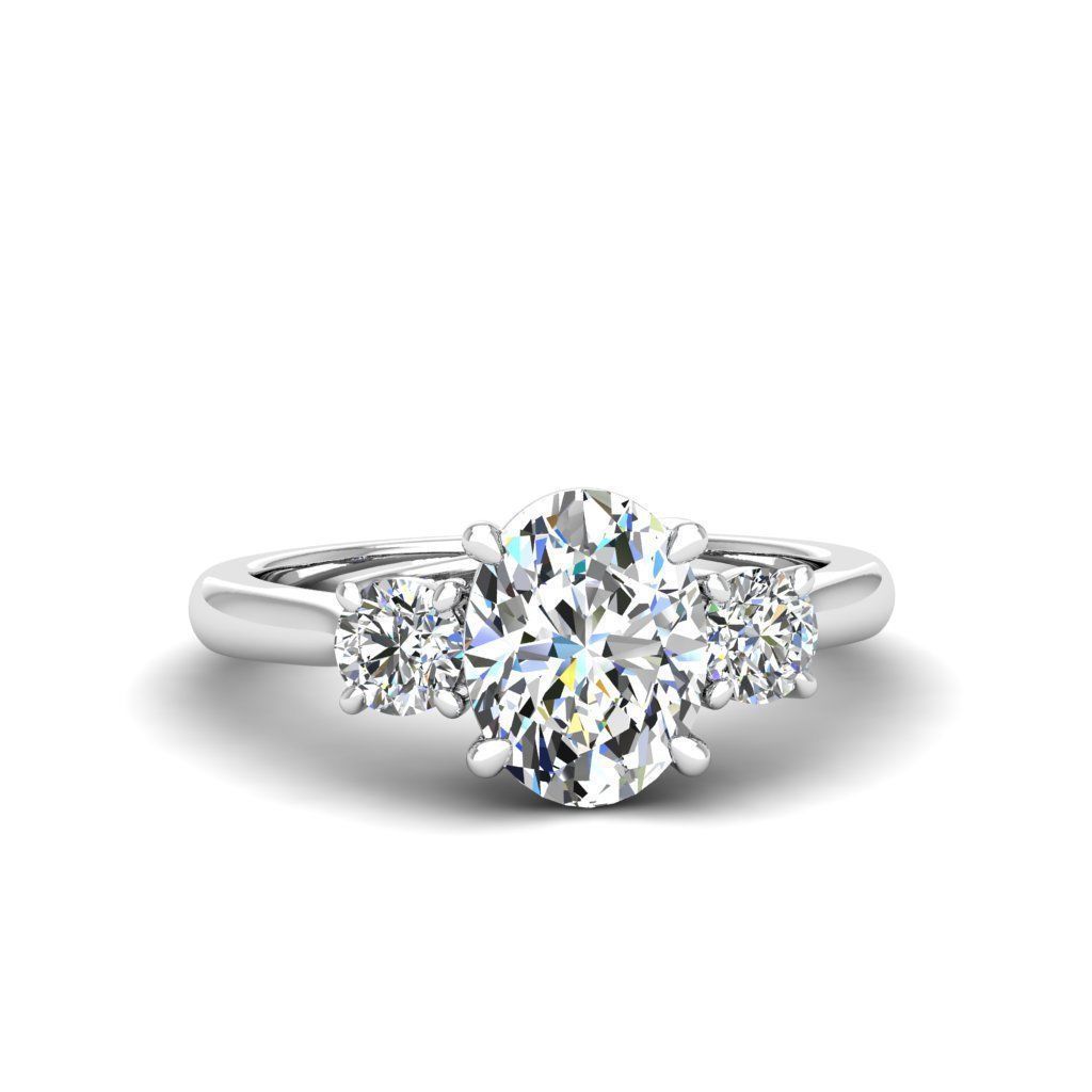 Engagement ring Kelly oval 3D print model_14