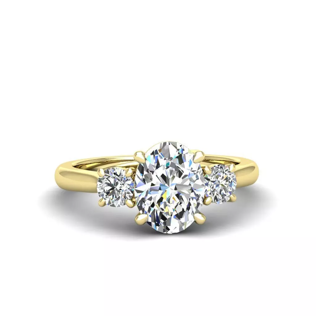 Engagement ring Kelly oval 3D print model_0