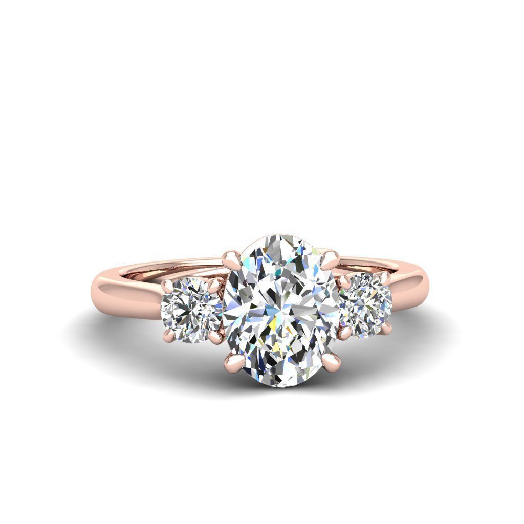 Engagement ring Kelly oval 3D print model_11