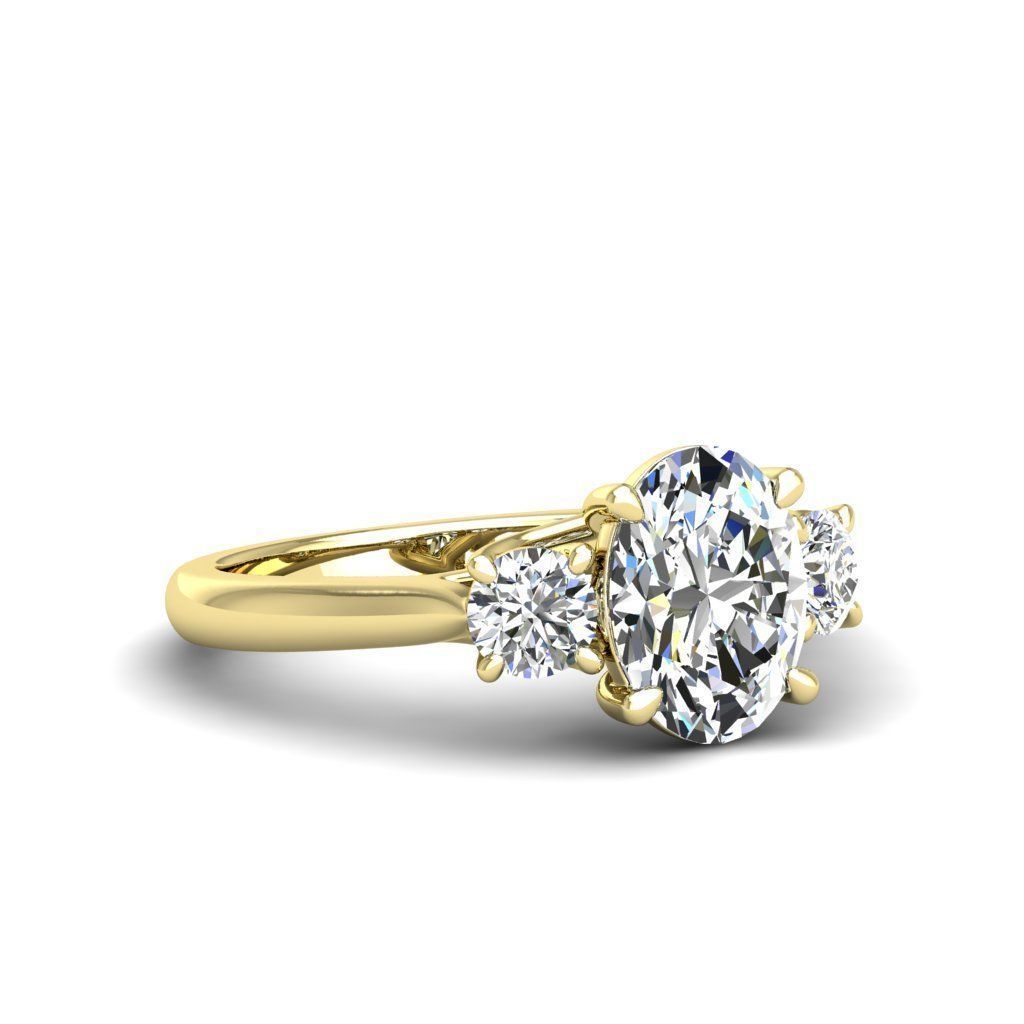 Engagement ring Kelly oval 3D print model_9