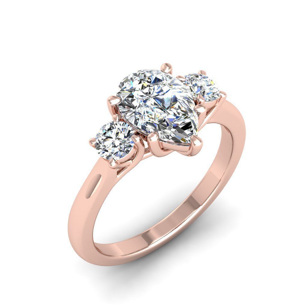 Engagement ring Kelly pear 3D print model_25