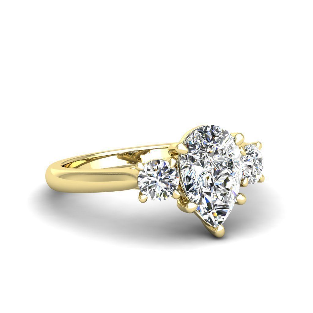 Engagement ring Kelly pear 3D print model_20