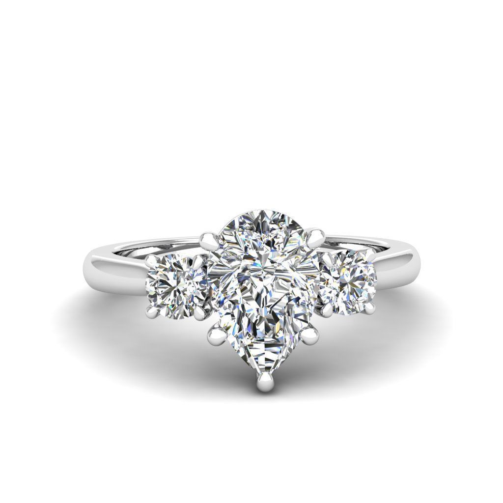 Engagement ring Kelly pear 3D print model_15