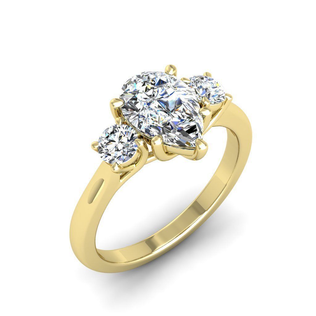 Engagement ring Kelly pear 3D print model_11