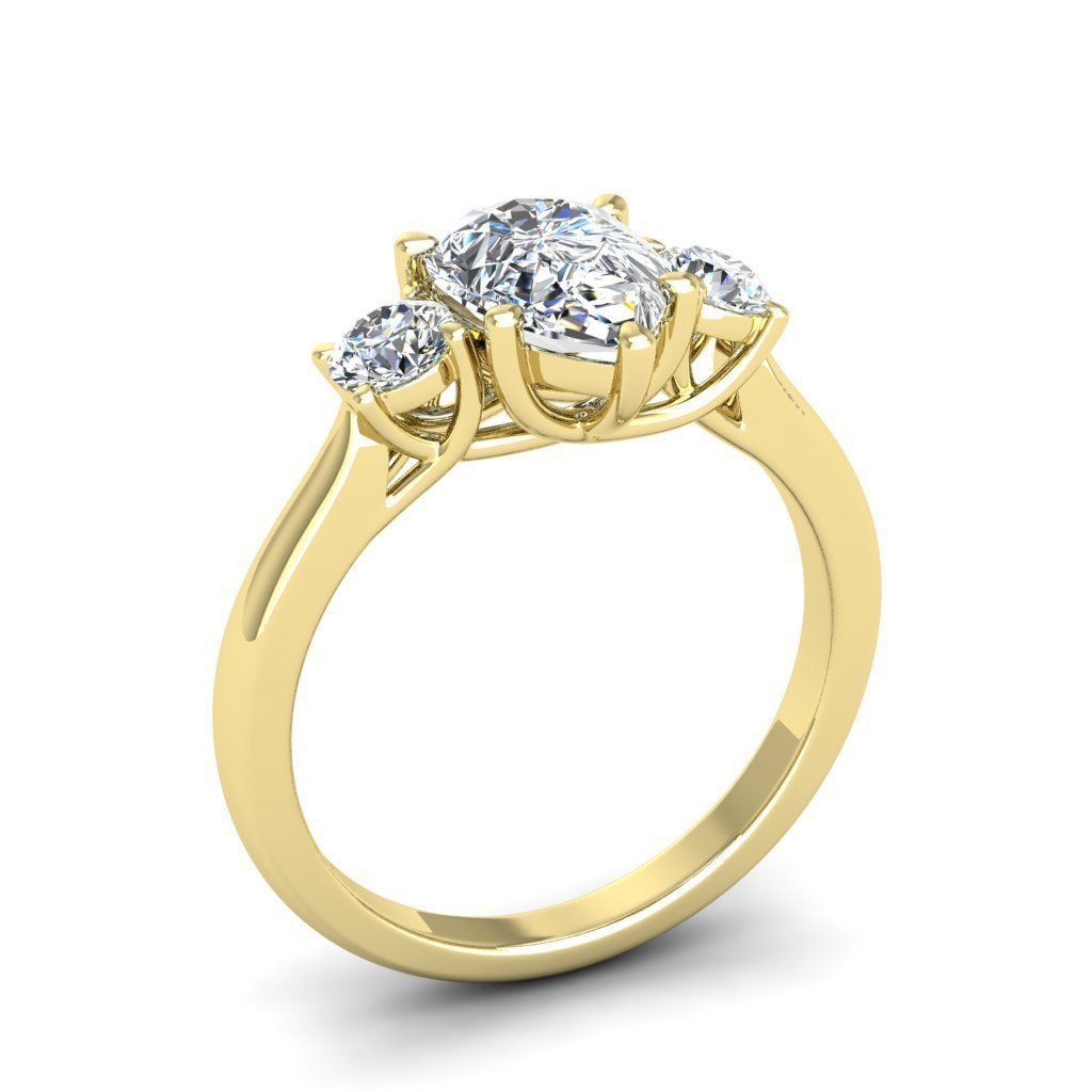 Engagement ring Kelly pear 3D print model_7