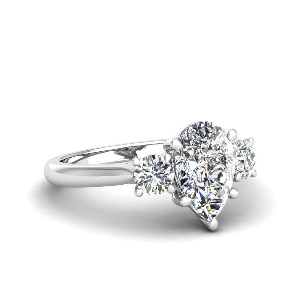Engagement ring Kelly pear 3D print model_22