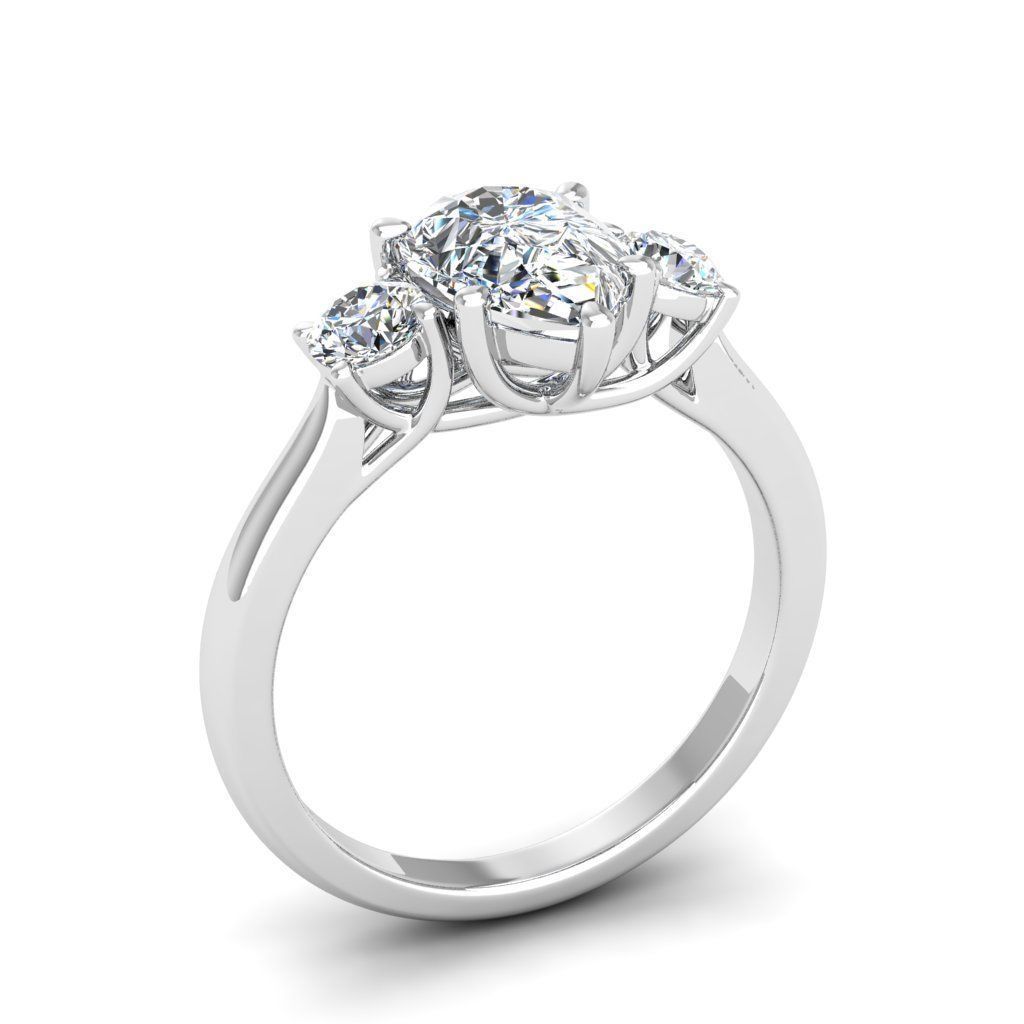 Engagement ring Kelly pear 3D print model_9