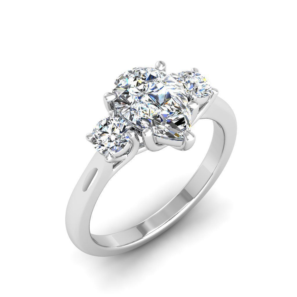 Engagement ring Kelly pear 3D print model_19