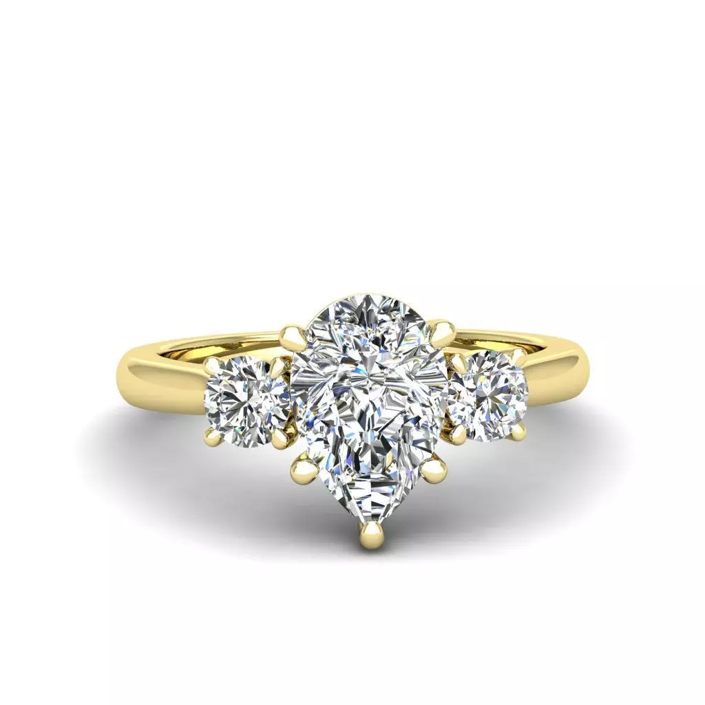 Engagement ring Kelly pear 3D print model_0