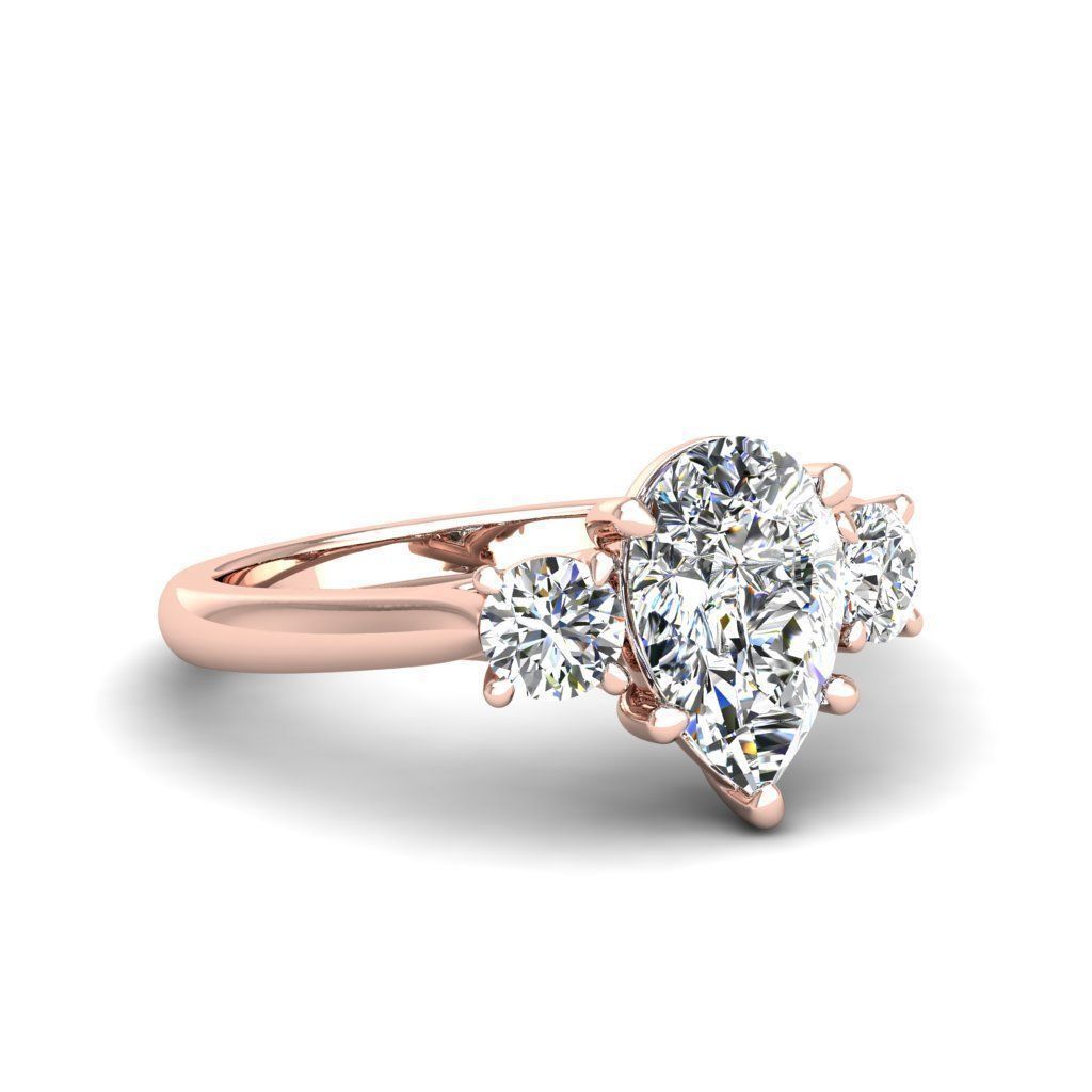 Engagement ring Kelly pear 3D print model_10