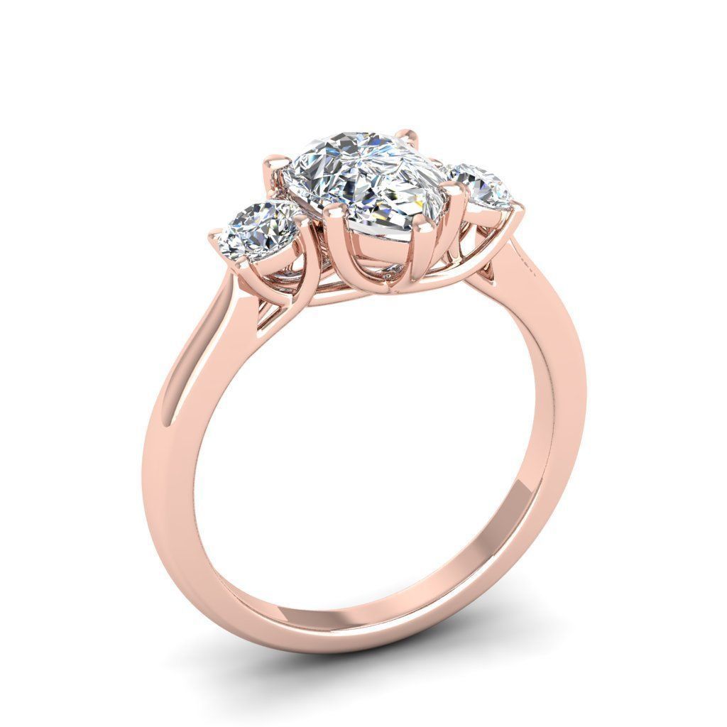Engagement ring Kelly pear 3D print model_27