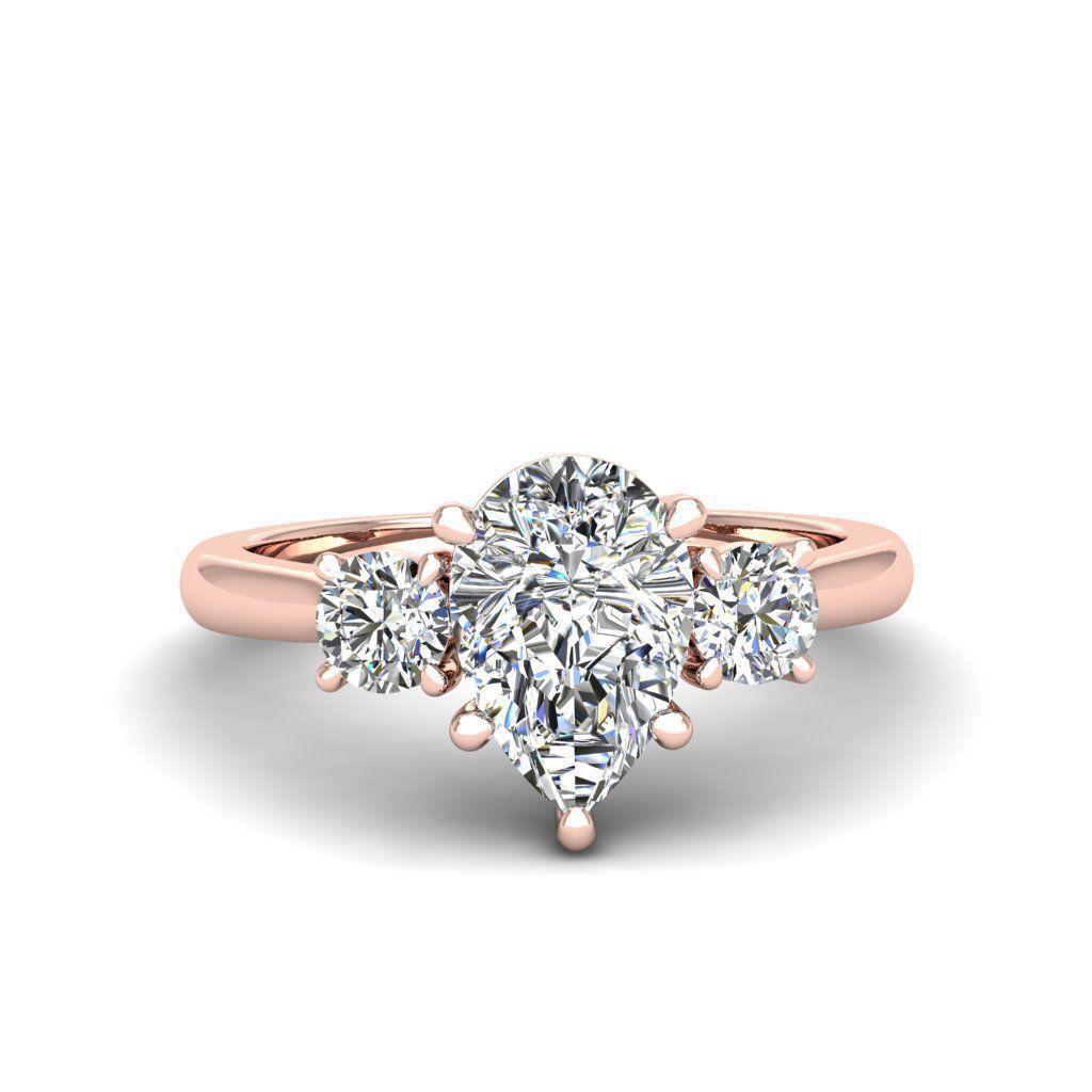Engagement ring Kelly pear 3D print model_24
