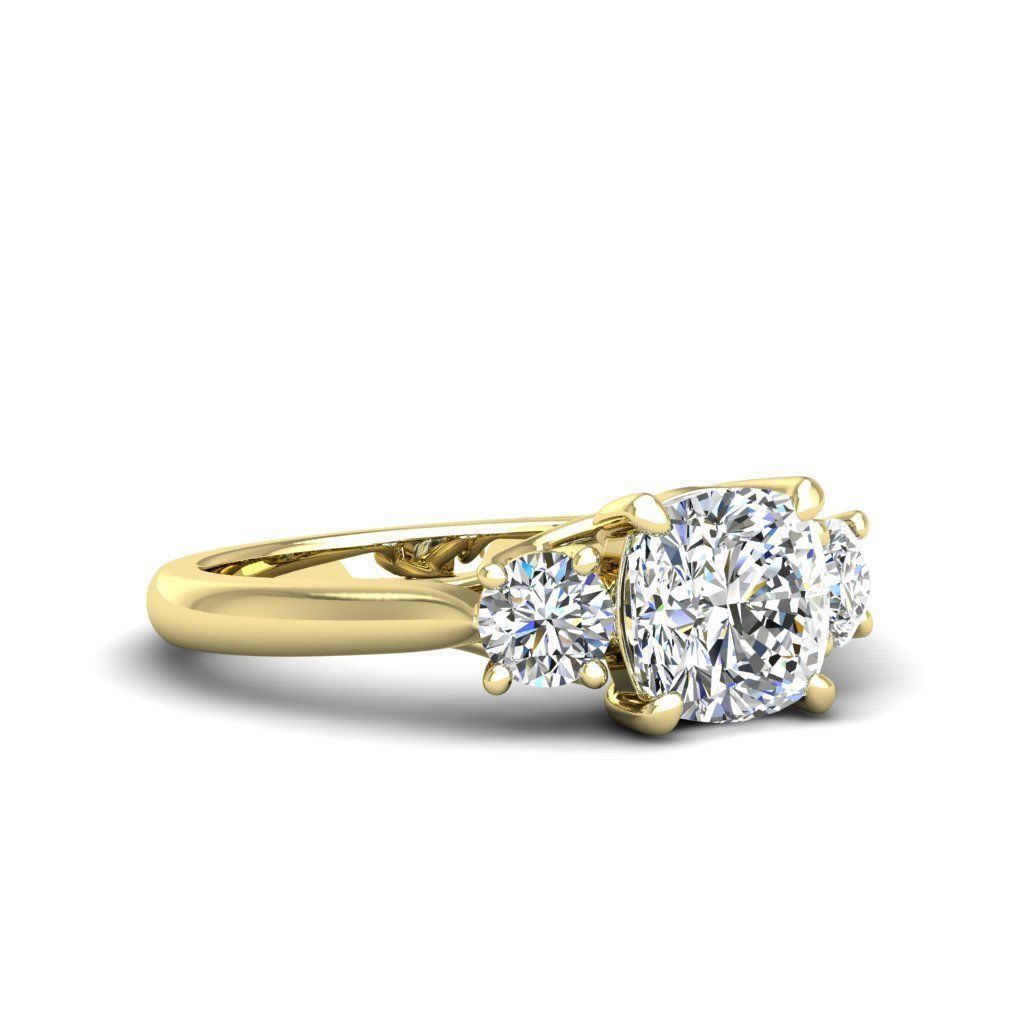 Engagement ring Kelly qushion 3D print model_22