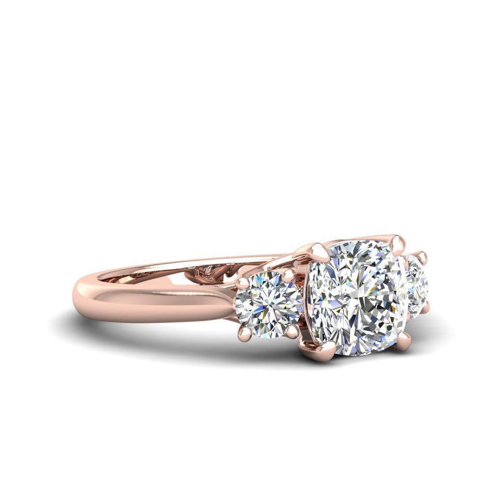 Engagement ring Kelly qushion 3D print model_14