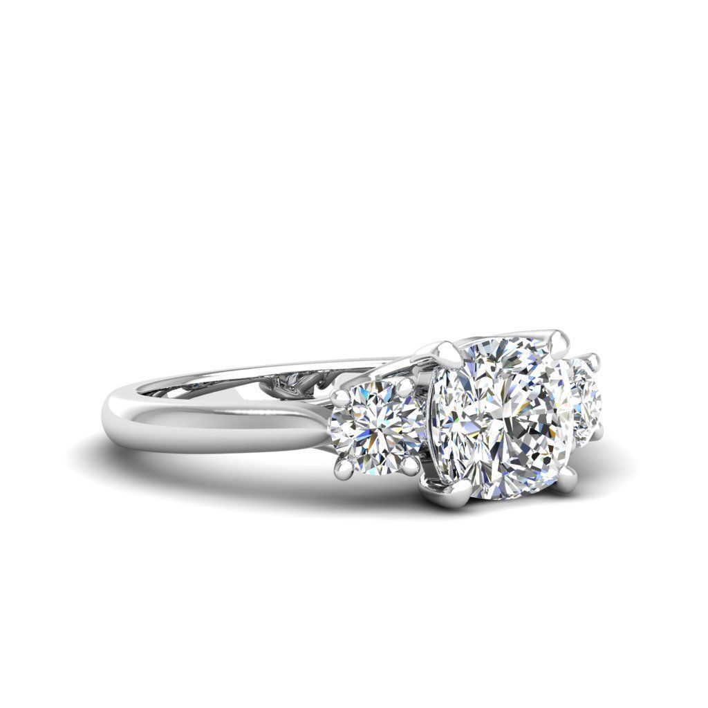 Engagement ring Kelly qushion 3D print model_21