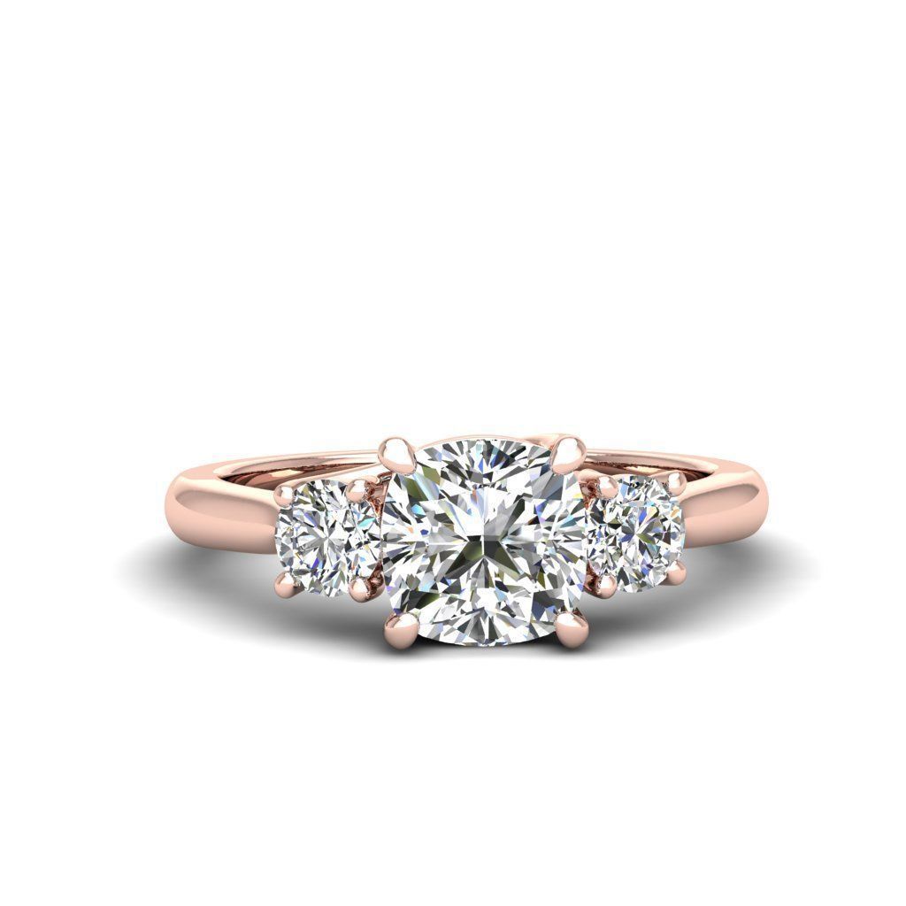 Engagement ring Kelly qushion 3D print model_15