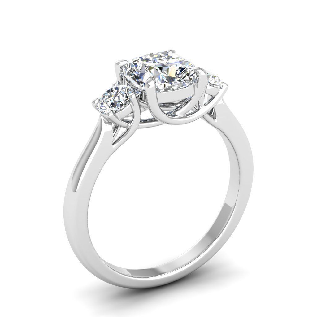 Engagement ring Kelly qushion 3D print model_8