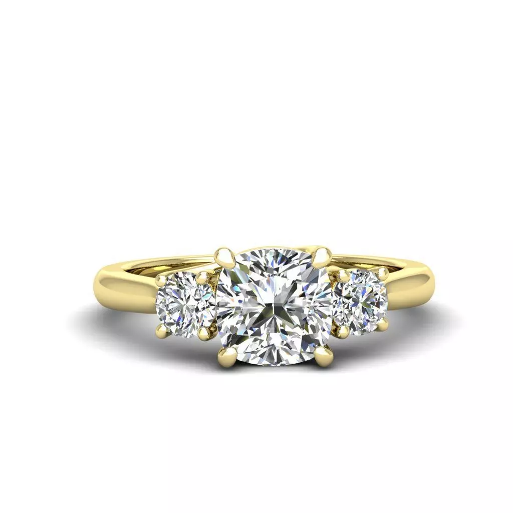 Engagement ring Kelly qushion 3D print model_0