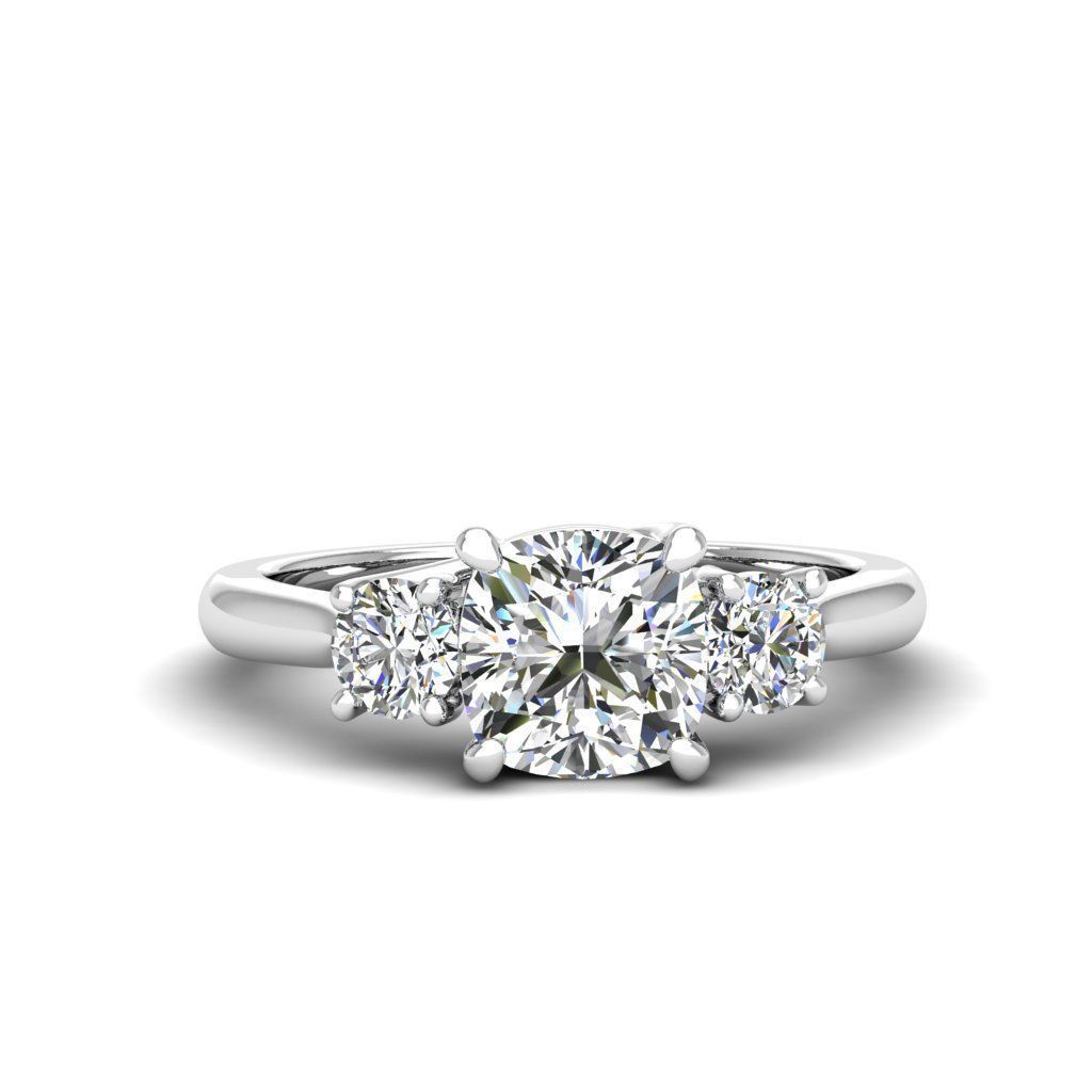 Engagement ring Kelly qushion 3D print model_11
