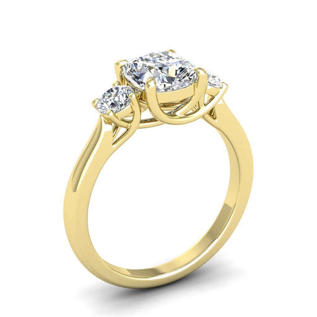 Engagement ring Kelly qushion 3D print model_12
