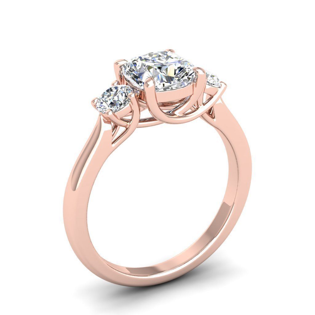 Engagement ring Kelly qushion 3D print model_7