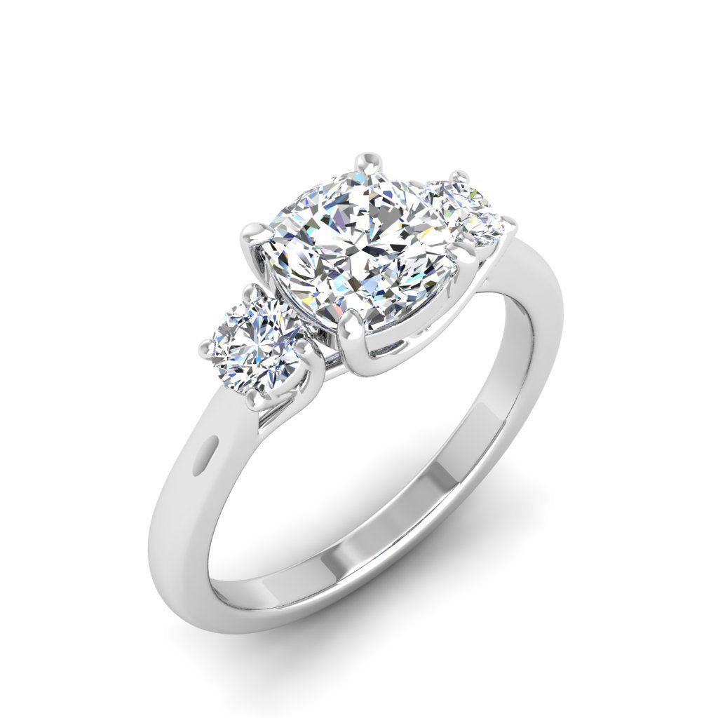 Engagement ring Kelly qushion 3D print model_25