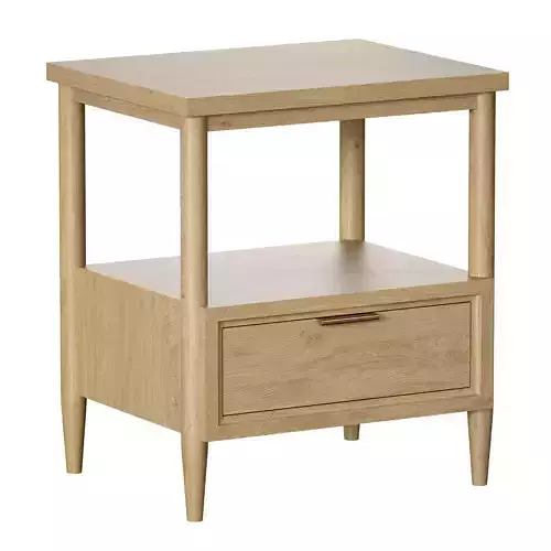 Bodie Natural Oak Wood Kids Nightstand with Drawer