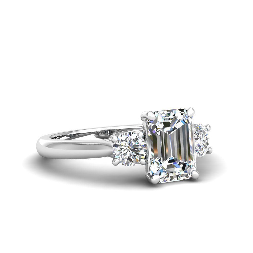 Engagement ring Kelly emerald 3D print model_15