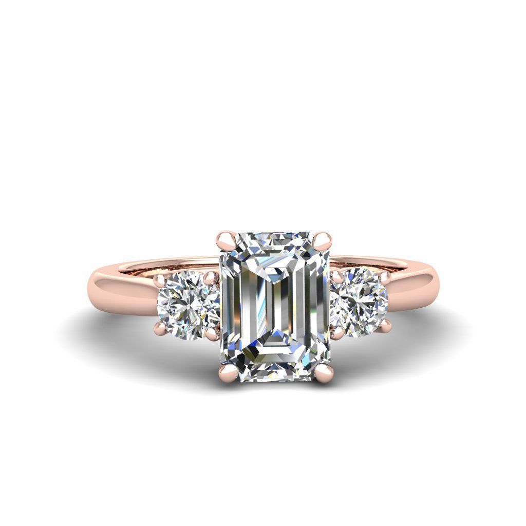 Engagement ring Kelly emerald 3D print model_22