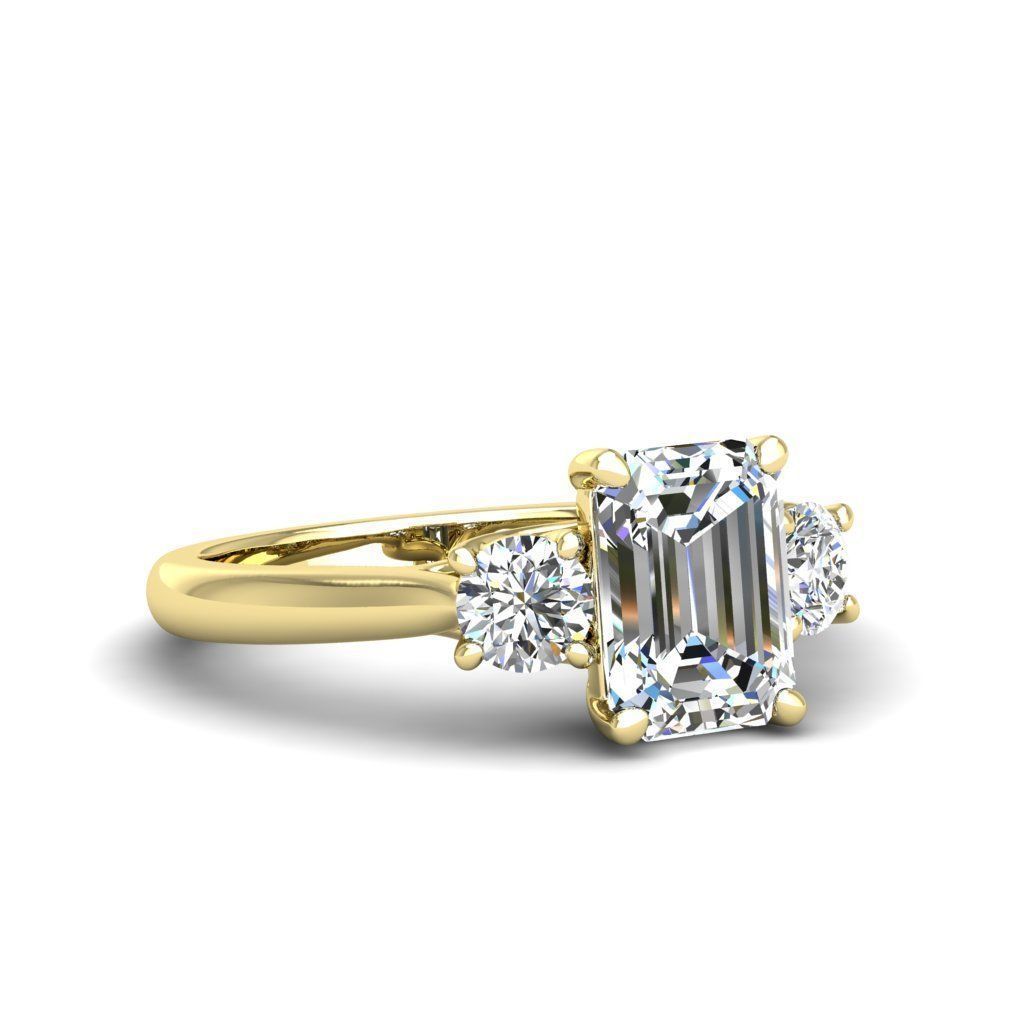 Engagement ring Kelly emerald 3D print model_11