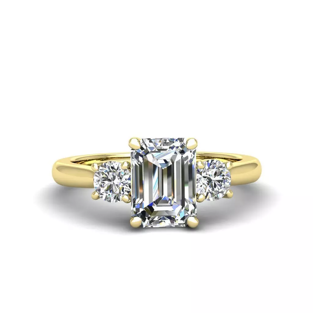 Engagement ring Kelly emerald 3D print model_0
